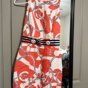 Lilly Pulitzer Orange and Blue Patterned Dress